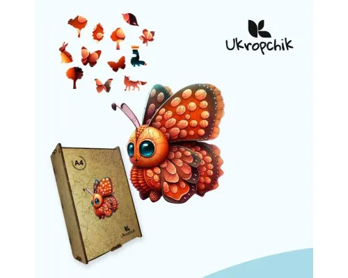 Пазл Ukropchik деревянный Очарованная Бабочка size - M в коробке с набором-рамкой (Enchanted Butterfly A4)