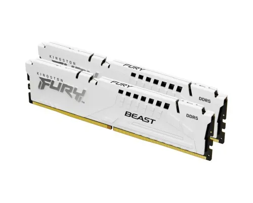 Модуль пам'яті для комп'ютера DDR5 32GB (2x16GB) 5600 MHz FURY Beast White Kingston Fury (ex.HyperX) (KF556C40BWK2-32)