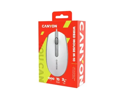 Мишка Canyon M-10 USB White Grey (CNE-CMS10WG)