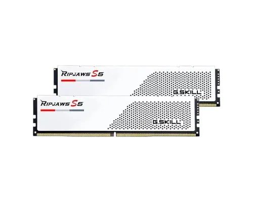 Модуль пам'яті для комп'ютера DDR5 32GB (2x16GB) 5600 MHz Ripjaws S5 White G.Skill (F5-5600J4040C16GX2-RS5W)