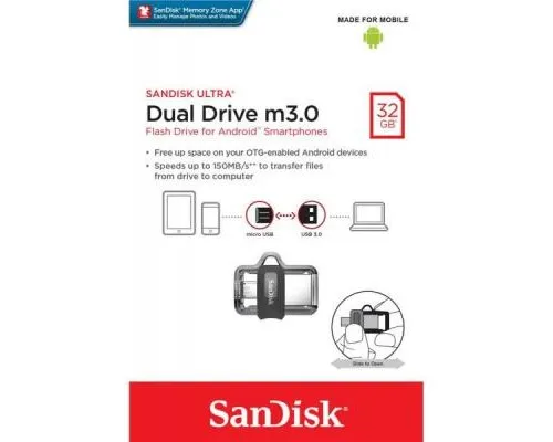 USB флеш накопитель SanDisk 32GB Ultra Dual Drive M3.0 USB 3.0 (SDDD3-032G-G46)