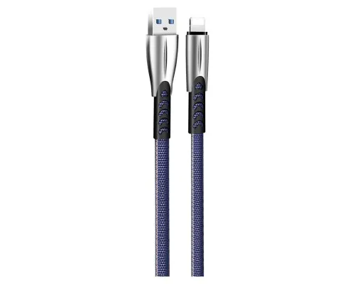 Дата кабель USB 2.0 AM to Lightning 1.0m zinc alloy blue ColorWay (CW-CBUL010-BL)