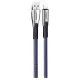 Дата кабель USB 2.0 AM to Lightning 1.0m zinc alloy blue ColorWay (CW-CBUL010-BL)