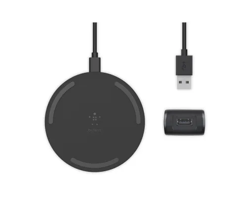 Зарядний пристрій Belkin Pad Wireless Charging Qi, 10W, no PSU, black (WIA001BTBK)