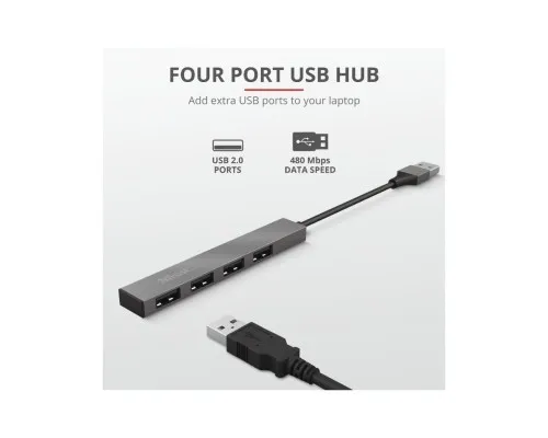 Концентратор Trust Halyx Aluminium 4-Port Mini USB Hub (23786_TRUST)