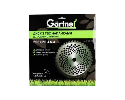 Ніж для тримера Gartner до садового тримера 255х25.4 мм 40 ТВС зубців (40020445)