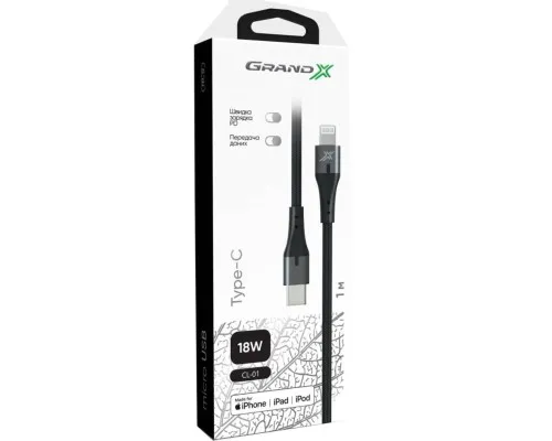 Дата кабель USB Type-C to Lightning 1.0m PD MFI Grand-X (CL-01)