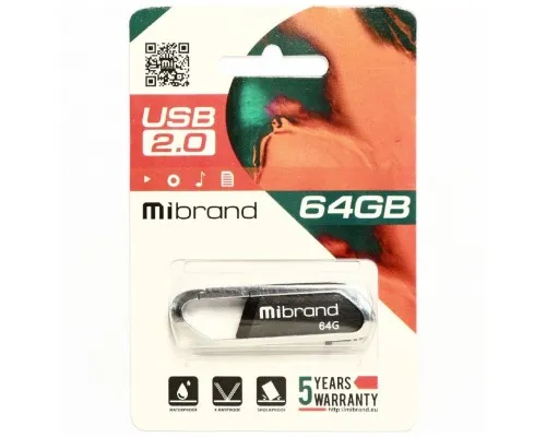 USB флеш накопичувач Mibrand 64GB Aligator Black USB 2.0 (MI2.0/AL64U7B)