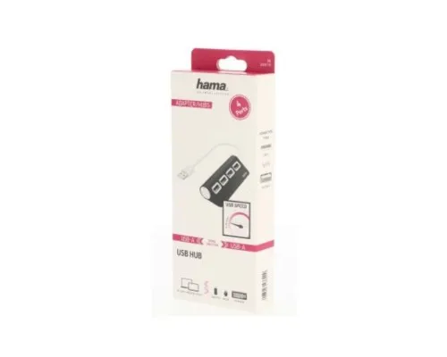 Концентратор Hama 4 Ports USB 2.0 Black/White (00200119)