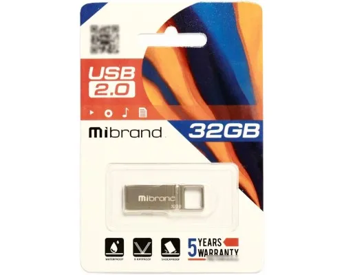 USB флеш накопитель Mibrand 32GB Shark Silver USB 2.0 (MI2.0/SH32U4S)