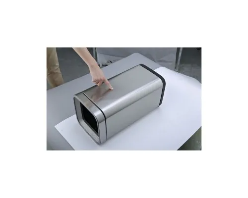 Контейнер для сміття JAH квадратний без кришки з вн. відром срібний металік 8 л (6332)
