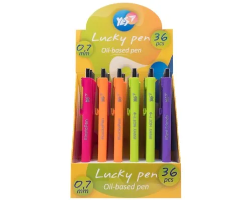 Ручка кулькова Yes Lucky Pen автоматична 0,7 мм синя (411967)