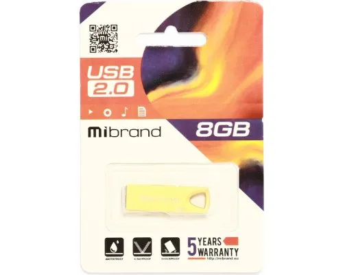 USB флеш накопитель Mibrand 8GB Taipan Gold USB 2.0 (MI2.0/TA8U2G)