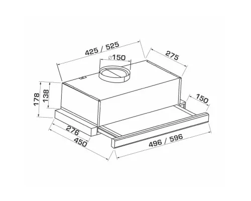 Вытяжка кухонная GRANADO Telde 603-700 white glass (GCH16355)