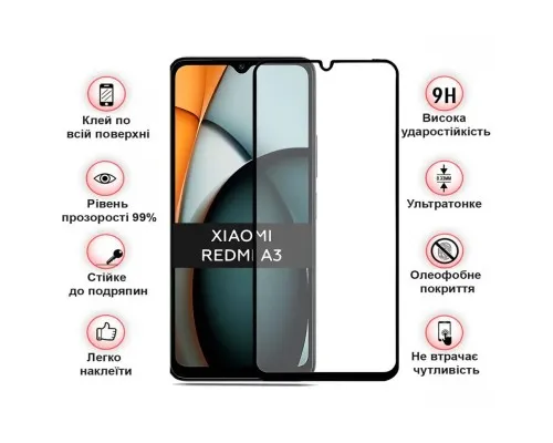 Скло захисне BeCover Xiaomi Redmi A3 4G Black (711227)