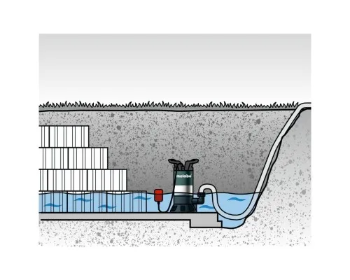 Заглибний насос Metabo PS 18000 SN для брудної води, 1000Вт, 19куб/год, внутрішня різьба 1", 1/2" (0251800000)