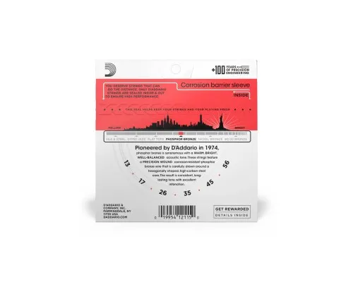 Струни для гітари D'Addario Phosphor Bronze Medium (13-56) (EJ17)