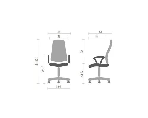 Офісне крісло Аклас Тета CH PR Серое (12222)
