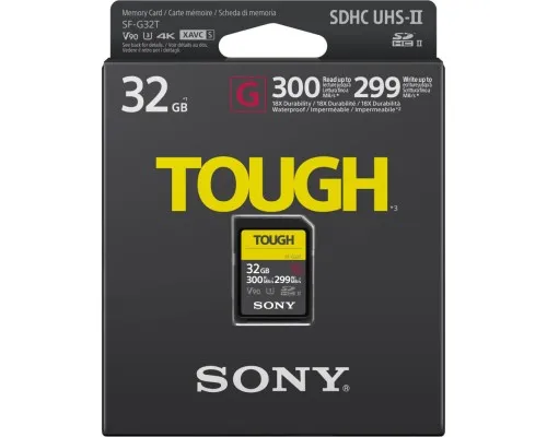 Карта памяти Sony 32GB SDHC class 10 UHS-II U3 V90 Tough (SF32TG)