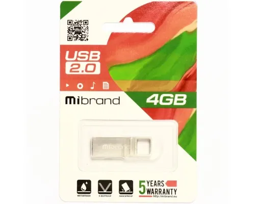 USB флеш накопичувач Mibrand 4GB Shark Silver USB 2.0 (MI2.0/SH4U4S)