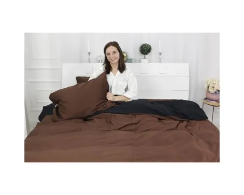 Постільна білизна MirSon King Size Сатин Premium 0211+0055 Dark Chocolate 220х240 (2200001169616)