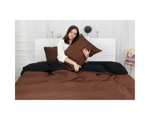 Постільна білизна MirSon King Size Сатин Premium 0211+0055 Dark Chocolate 220х240 (2200001169616)