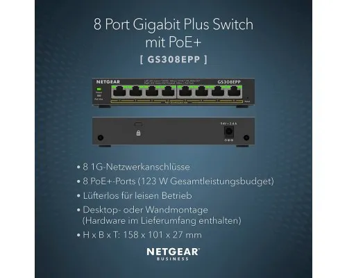 Коммутатор сетевой Netgear GS308EPP-100PES