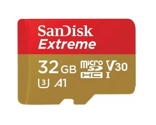 Карта памяти SanDisk 32GB microSDHC V30 A1 UHS-I U3 4K Extreme (SDSQXAF-032G-GN6MA)