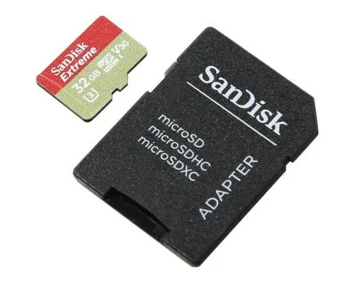Карта пам'яті SanDisk 32GB microSD class 10 V30 A1 UHS-I U3 Extreme Action (SDSQXAF-032G-GN6AA)