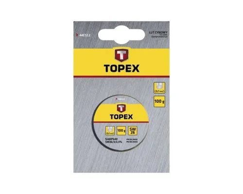 Припой для пайки Topex оловянный 60%Sn, проволока 0.7 мм,100 г (44E512)