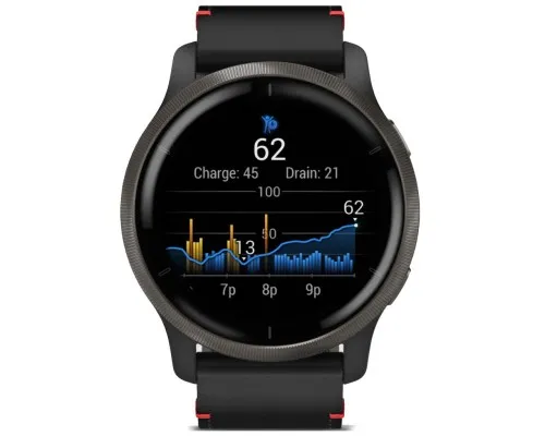 Смарт-часы Garmin Venu 2, GPS, Wi-Fi, Black + Slate, Leather, GPS (010-02430-21)