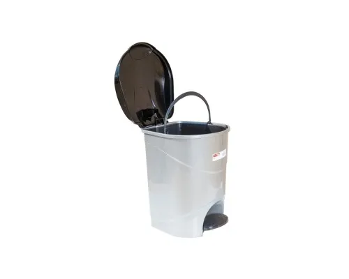 Контейнер для сміття Irak Plastik Bella №3 з педаллю сірий металік 30 л (4567)