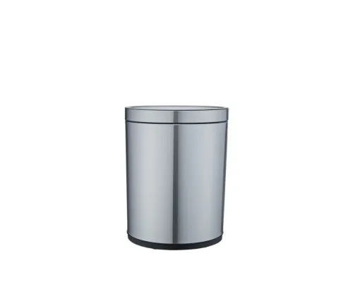 Контейнер для мусора JAH круглый без крышки с вн. ведром серебряный металлик 8 л (6337)