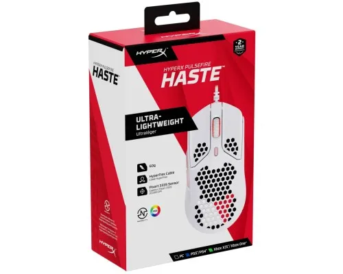 Мишка HyperX Pulsefire Haste White-Pink (4P5E4AA)
