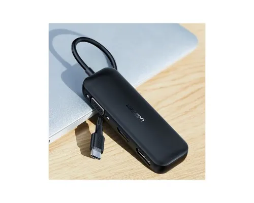 Перехідник USB2.0 Type-C to VGA V1.2/HDMI V2.0b/DP V1.2a CM260 black Ugreen (60568)