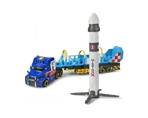 Спецтехника Dickie Toys Грузовик Мак Космическая миссия с прицепом и ракетой, со звуком. и светл. эффектами, 41 см (3747010)