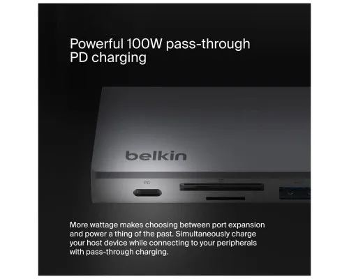 Концентратор USB-C 7in1 Ethernet Multiport Dock Belkin (INC009BTSGY)