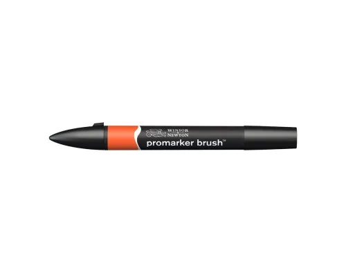 Маркер Winsor&Newton двосторонній Brushmarker, (O177) Яскраво-помаранчевий (884955042786)