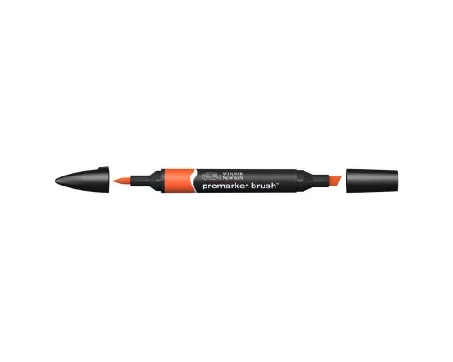 Маркер Winsor&Newton двосторонній Brushmarker, (O177) Яскраво-помаранчевий (884955042786)