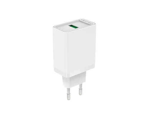 Зарядное устройство Vention 1xUSB 18W (USB-A) QC3.0 white (FABW0-EU)