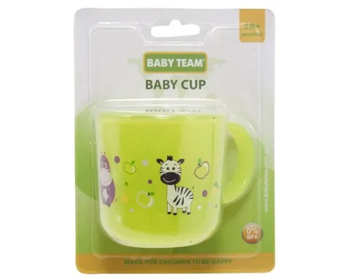 Набір дитячого посуду Baby Team чашка прозора 200 мл (6007_зелена)