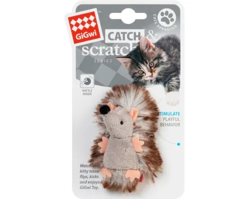 Іграшка для котів GiGwi Catch&scratch Їжачок з брязкальцем 7 см (75029)