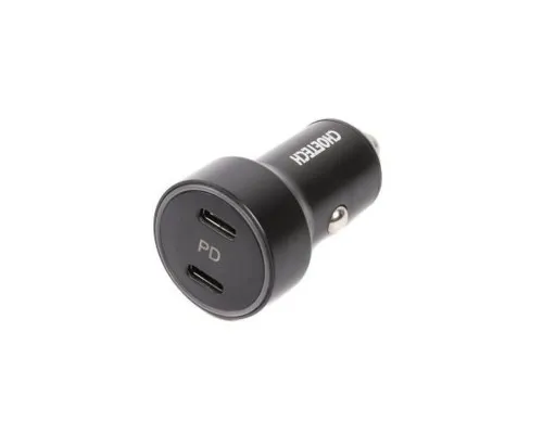 Зарядний пристрій Choetech car 2хUSB-C 40W PD black (С0054-BK)