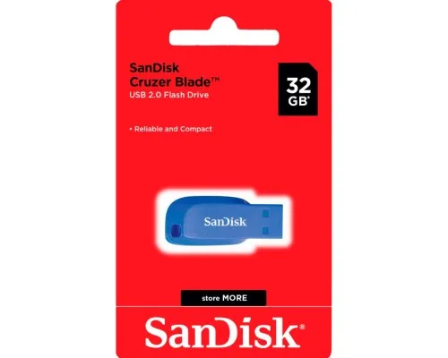USB флеш накопичувач SanDisk 32GB Cruzer Blade Electric Blue USB 2.0 (SDCZ50C-032G-B35BE)