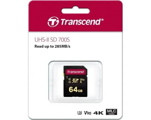 Карта памяті Transcend 64GB SDXC class 10 UHS-II U3 V90 MLC (TS64GSDC700S)