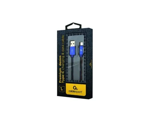 Дата кабель USB 2.0 AM to Type-C 1.0m corner Cablexpert (CC-USB2J-AMCML-1M-BL)