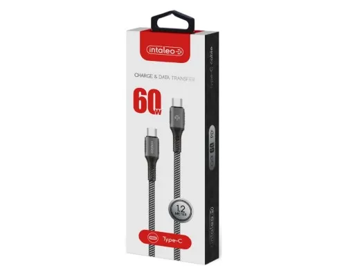 Дата кабель Type-C to Type-C 1.2m CBGPD60WTT1 60W grey Intaleo (1283126518096)