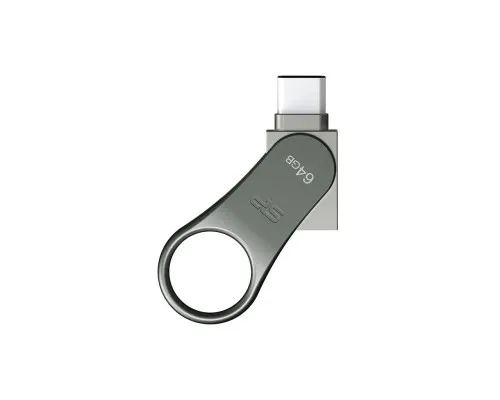 USB флеш накопитель Silicon Power 128 GB DriveMobile C80 USB 3.1 + Type-C Silver (SP128GBUC3C80V1S)