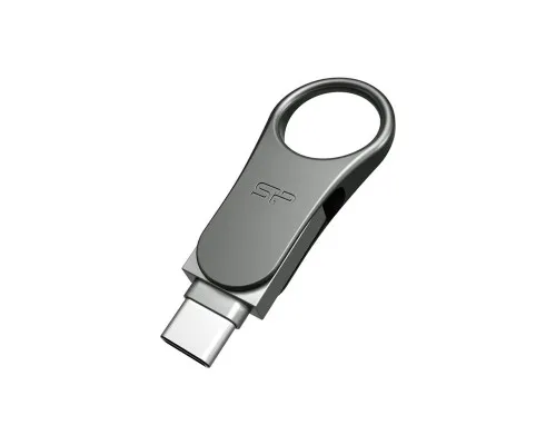USB флеш накопитель Silicon Power 128 GB DriveMobile C80 USB 3.1 + Type-C Silver (SP128GBUC3C80V1S)