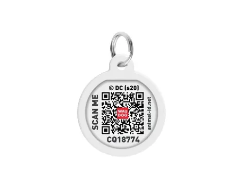 Адресник для животных WAUDOG Smart ID с QR паспортом Харли Квинн круг 25 мм (укр) (0625-1001uk)